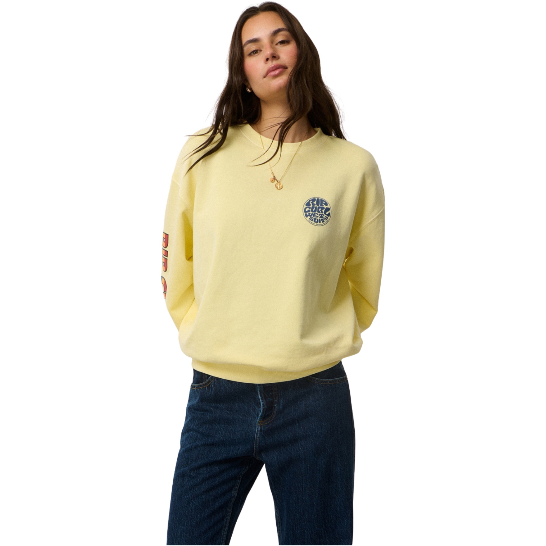 2026 Rip Curl Womens Stephanie Gilmore Heritage Oversized Fleece 0EJWFL - Soft Yellow